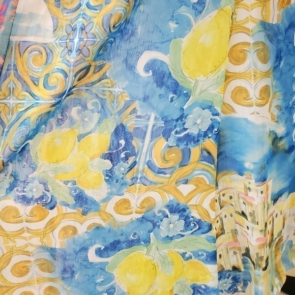 V Cristina Lemon Print Full Skirt Sz. M - Picture 4 of 7
